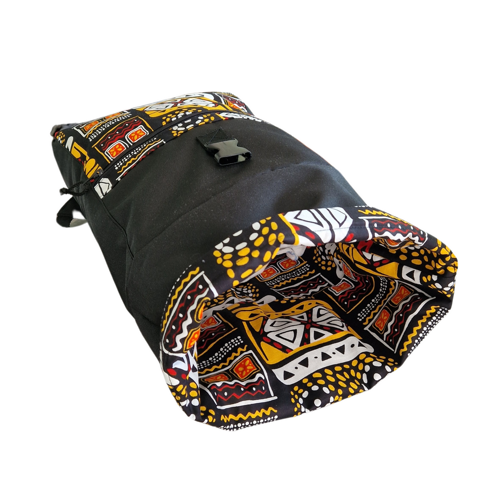 BLACK waterproof backpack with a color touch