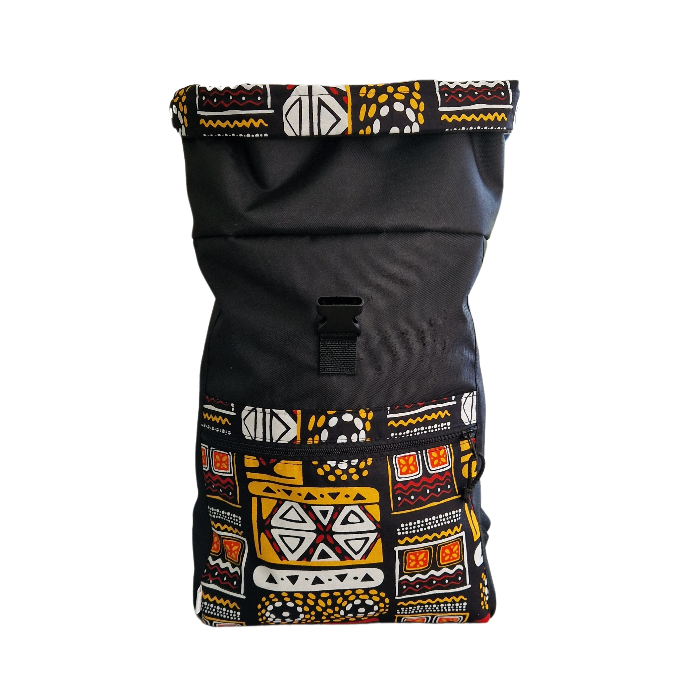 BLACK waterproof backpack with a color touch