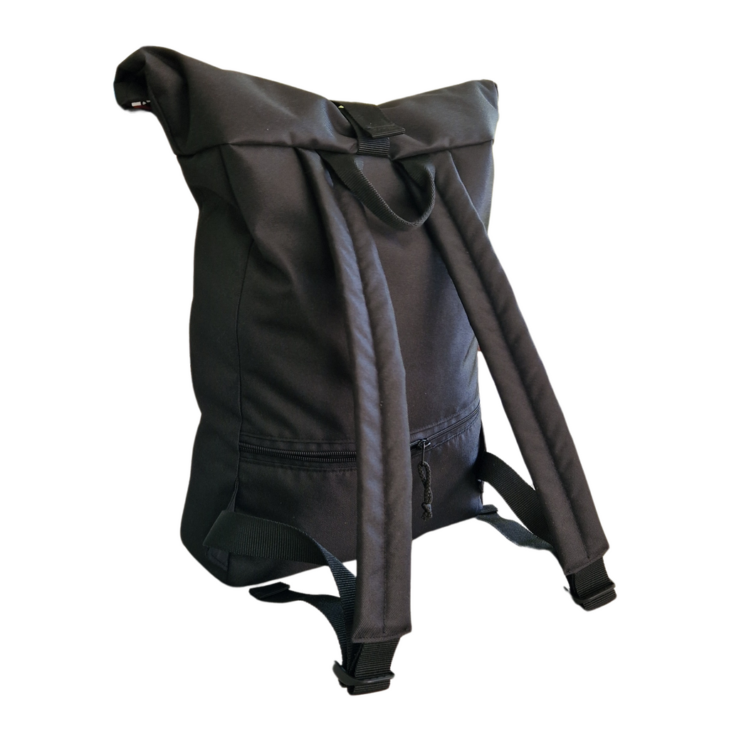 BLACK waterproof backpack with a color touch